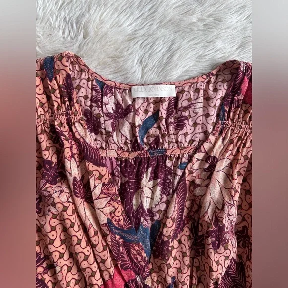 Ulla Johnson Oni Silk Mini Dress in Garden Rose Floral Ruffled Size 10 - Picture 7 of 16